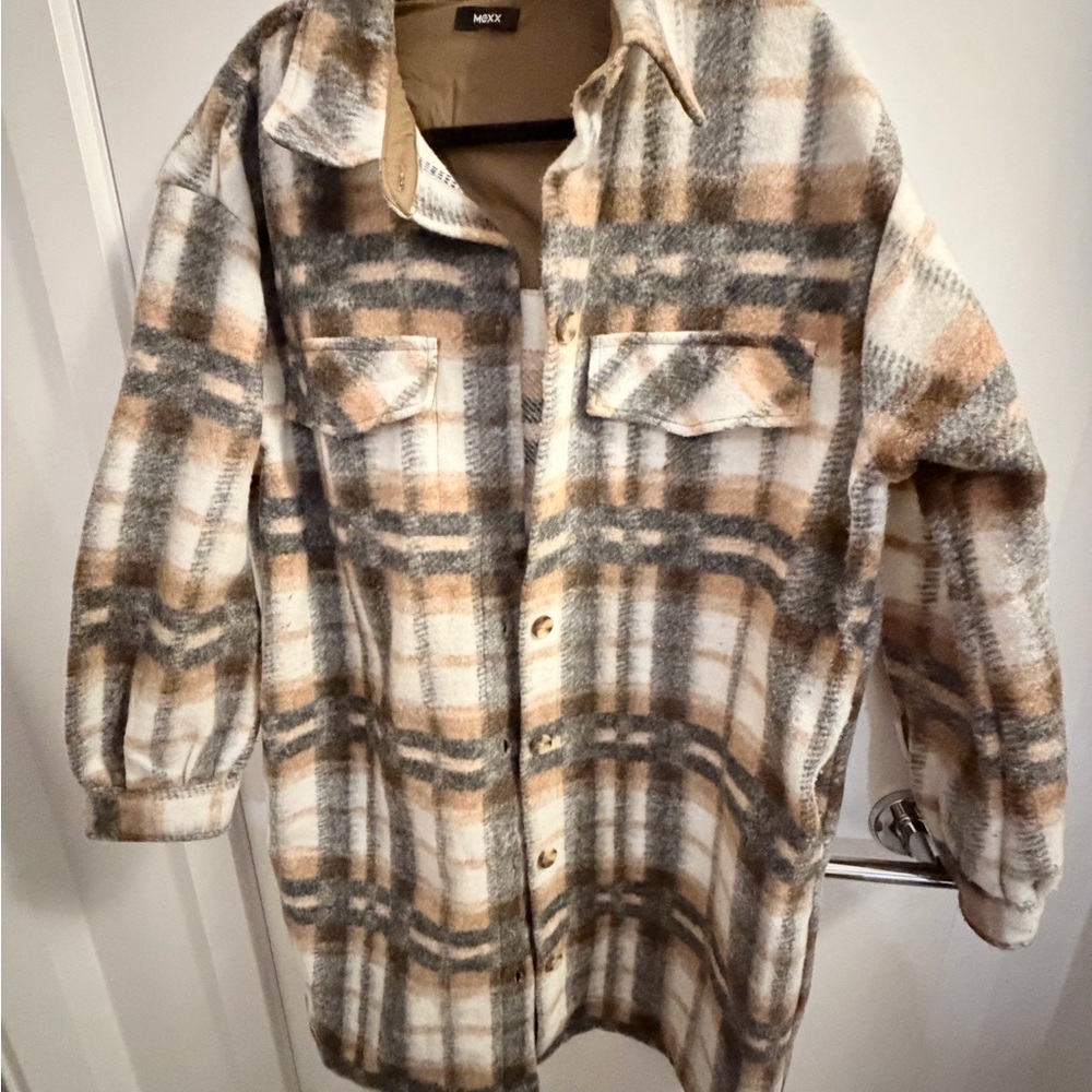 Mexx Tan and Gray Plaid Jacket